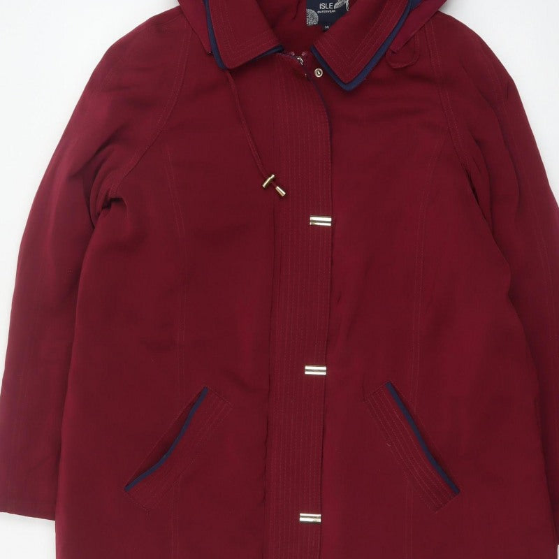 Isle Outerwear Women’s Red Size 14 Hooded Padded Parka Coat