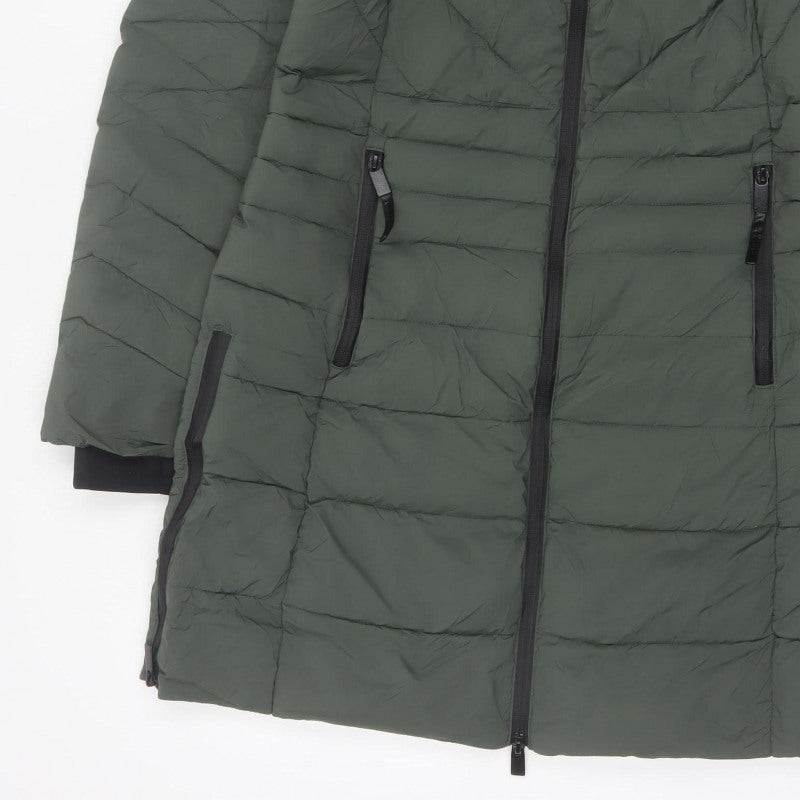 Marks & Spencer Goodmove Women Green UK 12 Long Hooded Puffer Coat