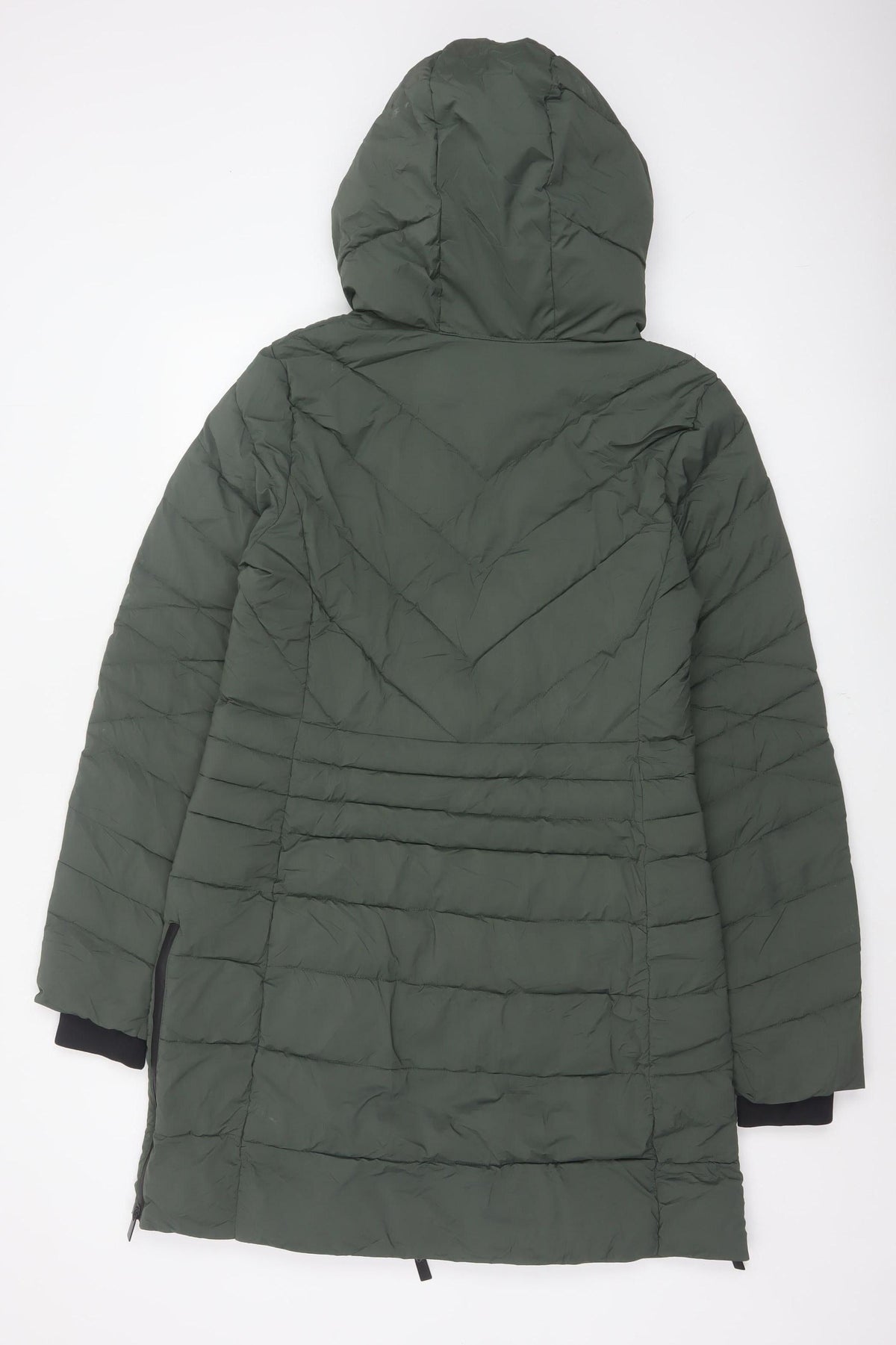Marks & Spencer Goodmove Women Green UK 12 Long Hooded Puffer Coat
