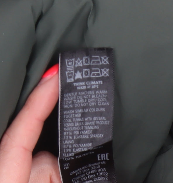 Marks & Spencer Goodmove Women Green UK 12 Long Hooded Puffer Coat