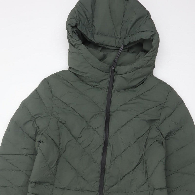 Marks & Spencer Goodmove Women Green UK 12 Long Hooded Puffer Coat