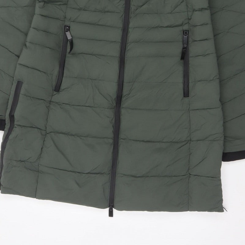 Marks & Spencer Goodmove Women Green UK 12 Long Hooded Puffer Coat