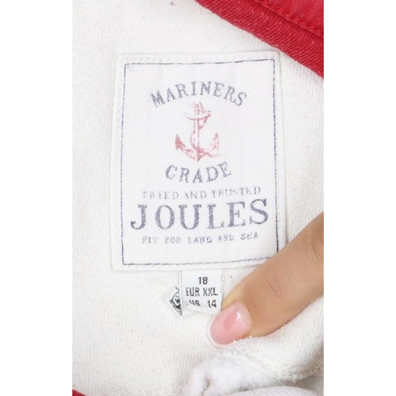 Joules Women’s Multicoloured Stripe Size 14 Nautical Button Sweatshirt