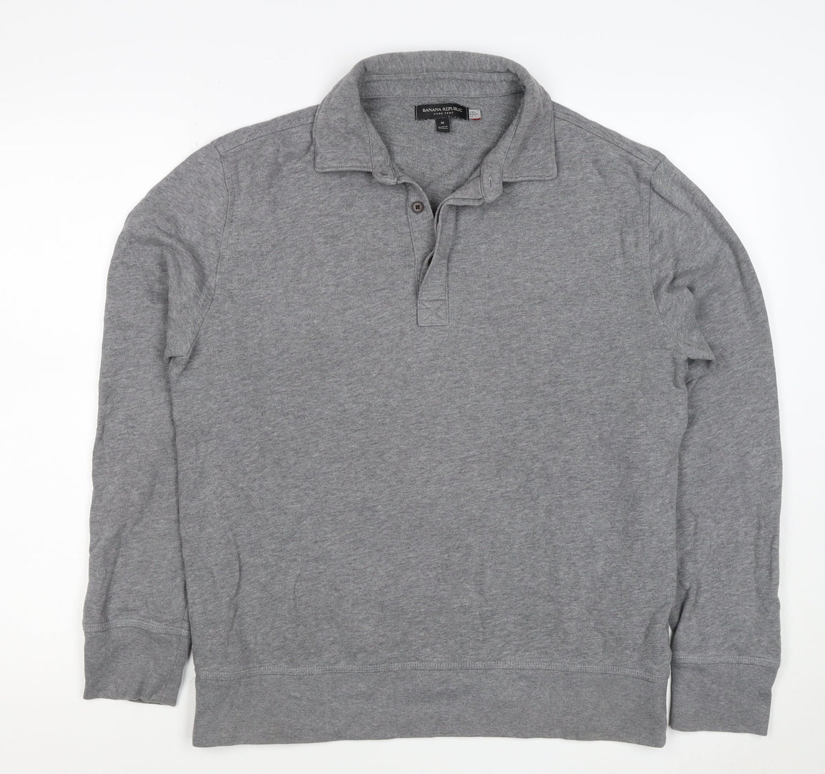 Banana Republic Men’s Grey M Collared Henley Thermal Sweatshirt