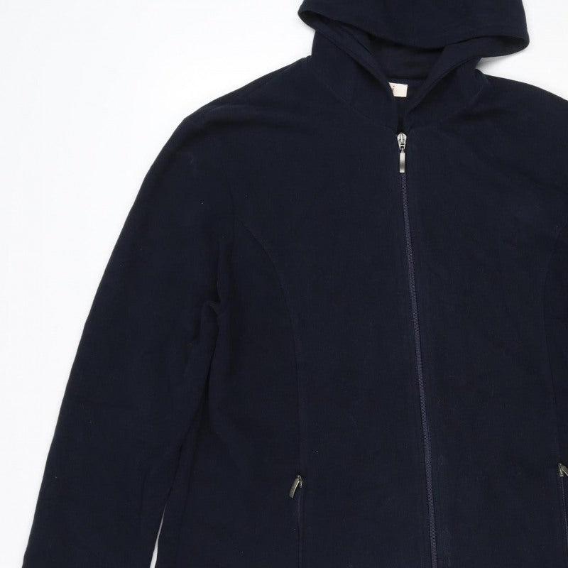 Elvi Women’s Navy Blue Size 18 Full Zip Hooded Cotton Blend Hoodie