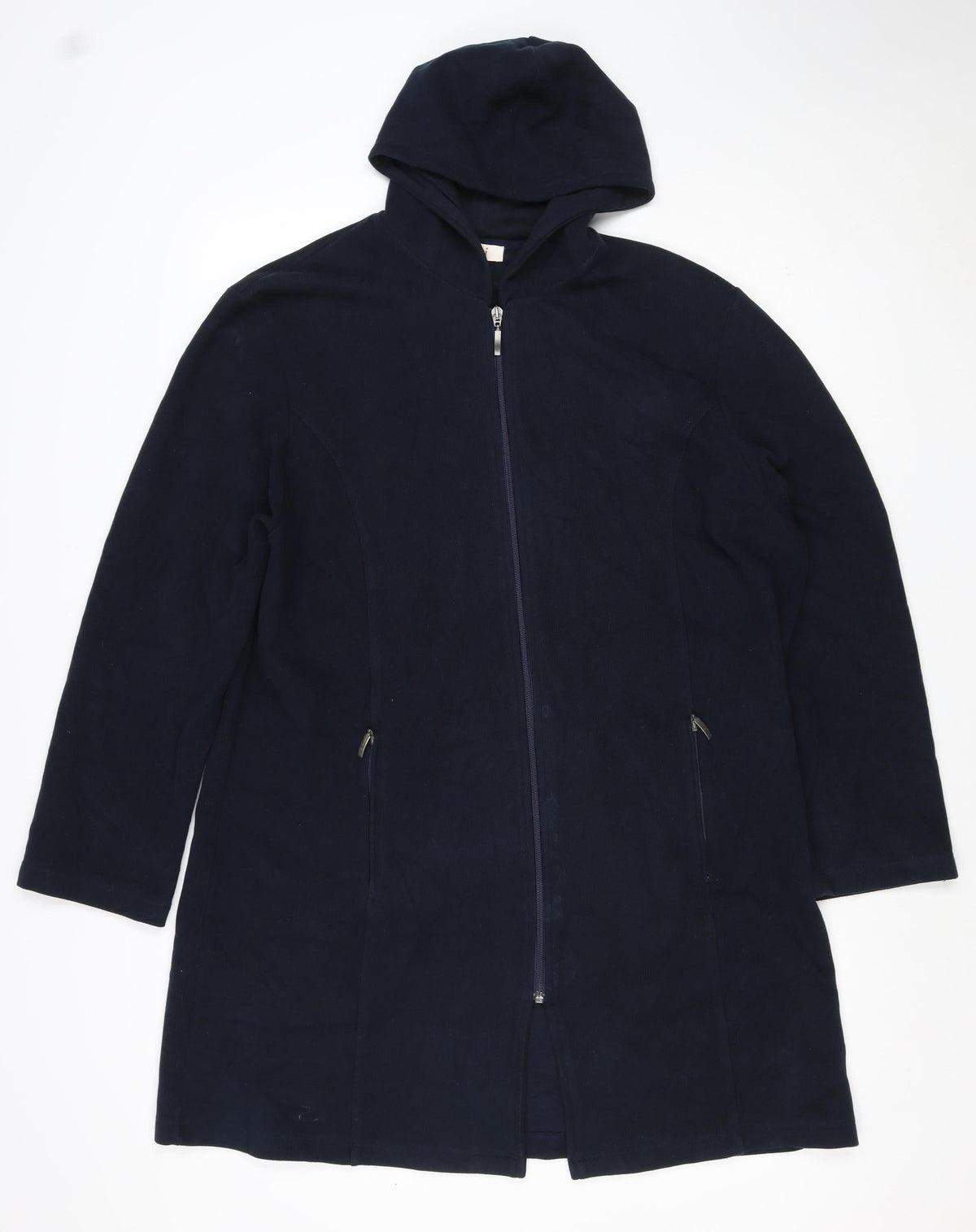 Elvi Women’s Navy Blue Size 18 Full Zip Hooded Cotton Blend Hoodie