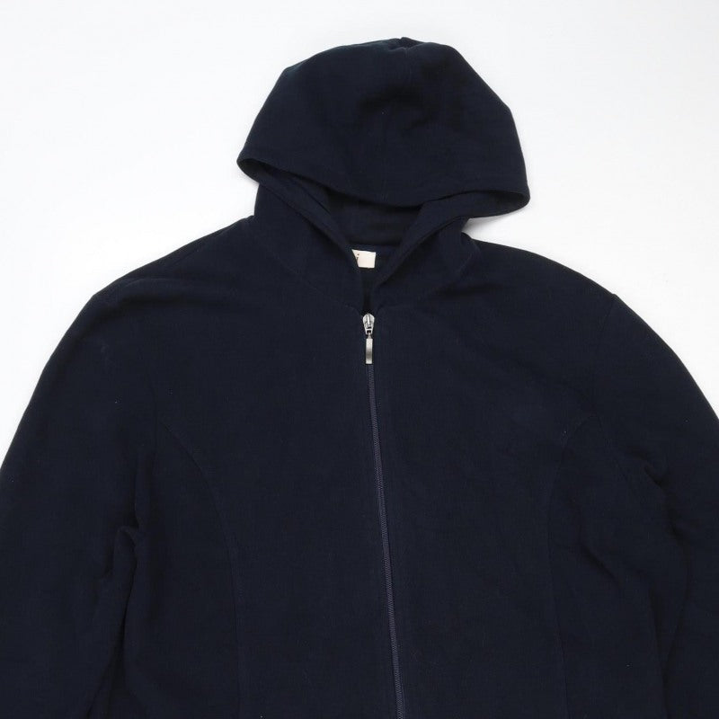 Elvi Women’s Navy Blue Size 18 Full Zip Hooded Cotton Blend Hoodie