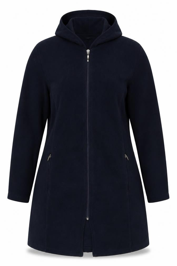 Elvi Women’s Navy Blue Size 18 Full Zip Hooded Cotton Blend Hoodie
