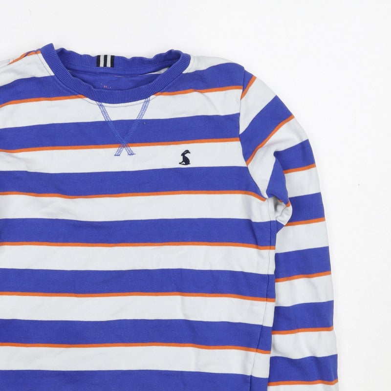 Joules Boys Blue Stripe Cotton Pullover Sweatshirt 5-6 Years