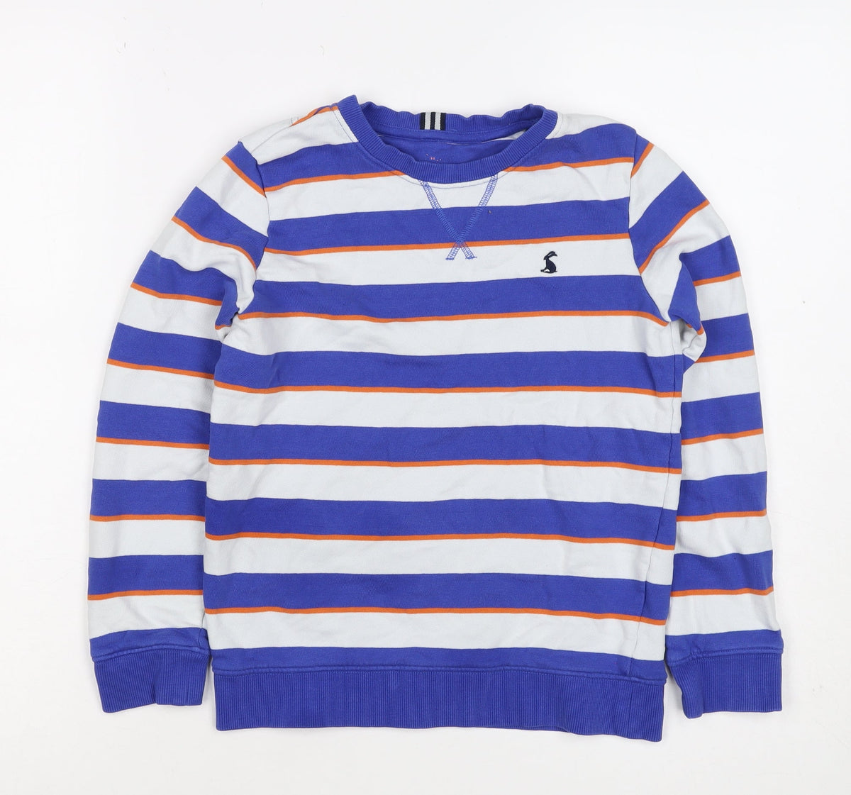 Joules Boys Blue Stripe Cotton Pullover Sweatshirt 5-6 Years