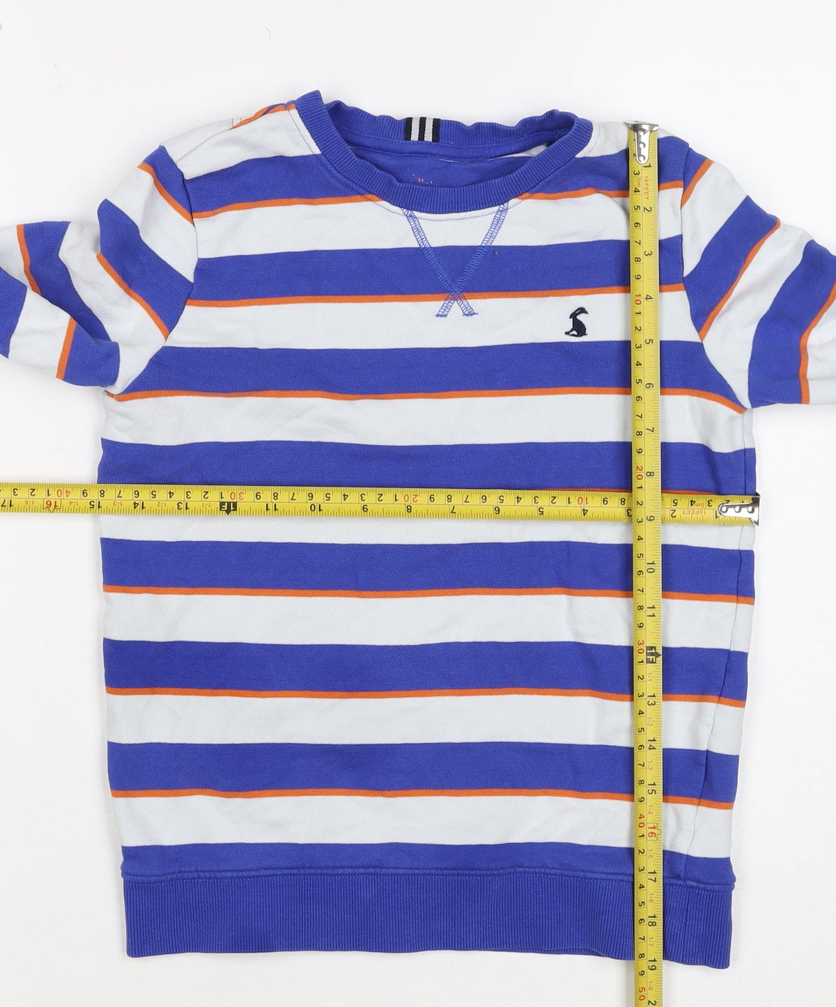 Joules Boys Blue Stripe Cotton Pullover Sweatshirt 5-6 Years