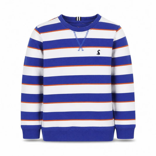 Joules Boys Blue Stripe Cotton Pullover Sweatshirt 5-6 Years