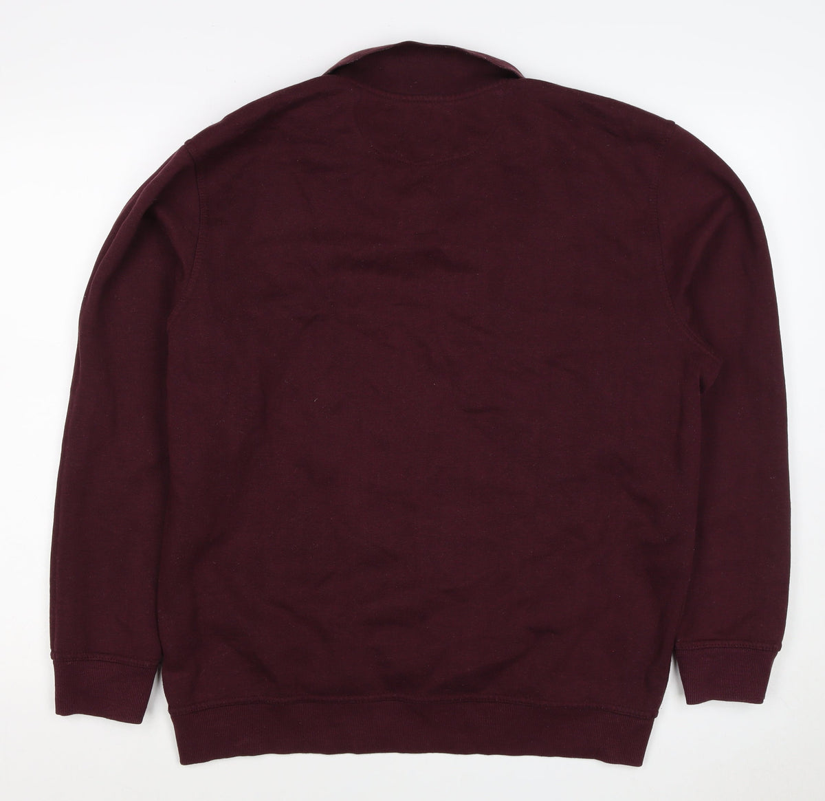 James Pringle Men's Burgundy L Henley Collared Button Sweatshirt