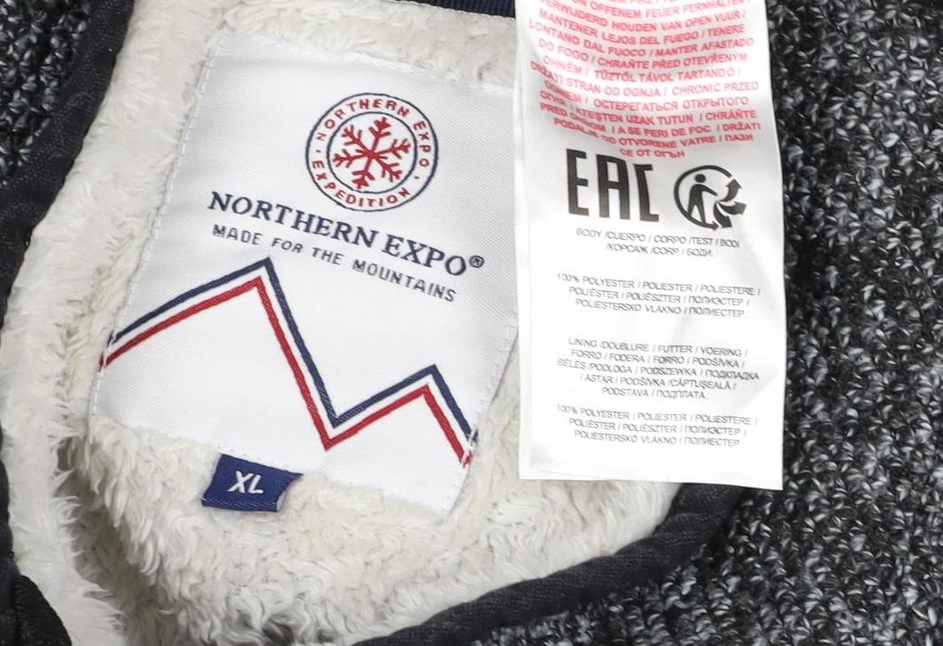 Northern Expo Men's Grey XL Fleece Lined Full Zip Outdoor Jacket