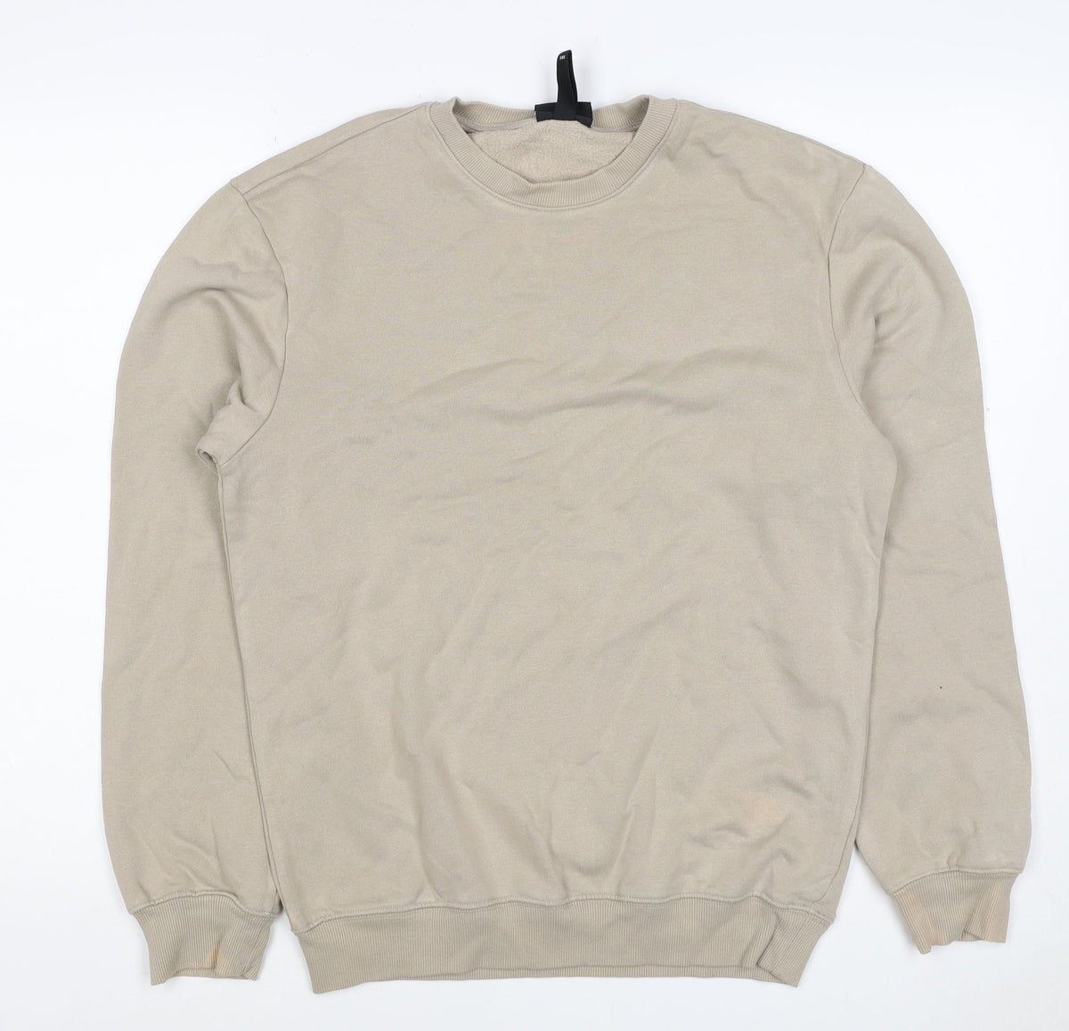 H&M Men’s Beige XS Relaxed Fit Fleece Crew Neck Pullover Sweatshirt