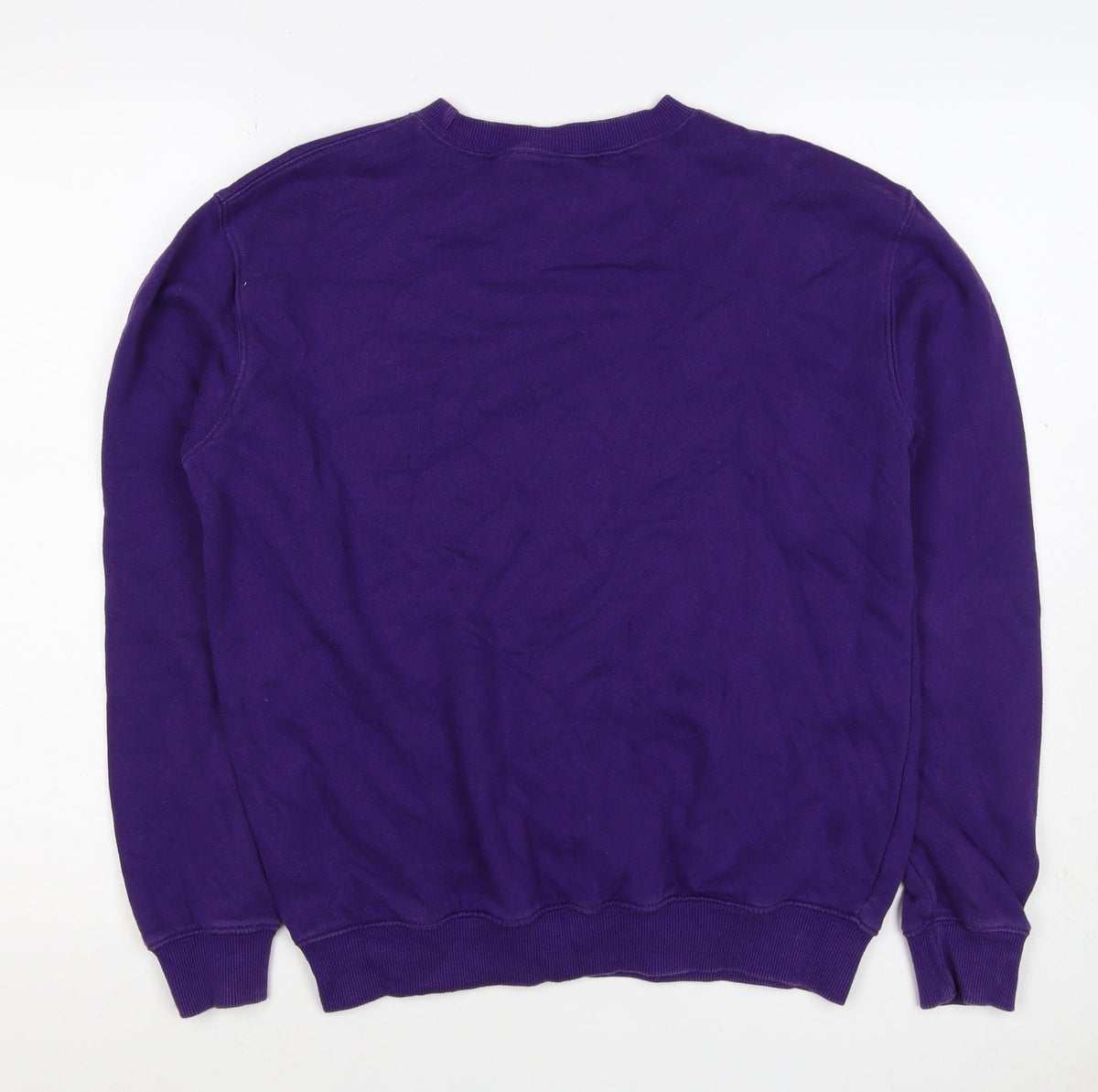 Cotton Traders Men's Purple S Crew Neck Logo Sweatshirt Cotton Blend