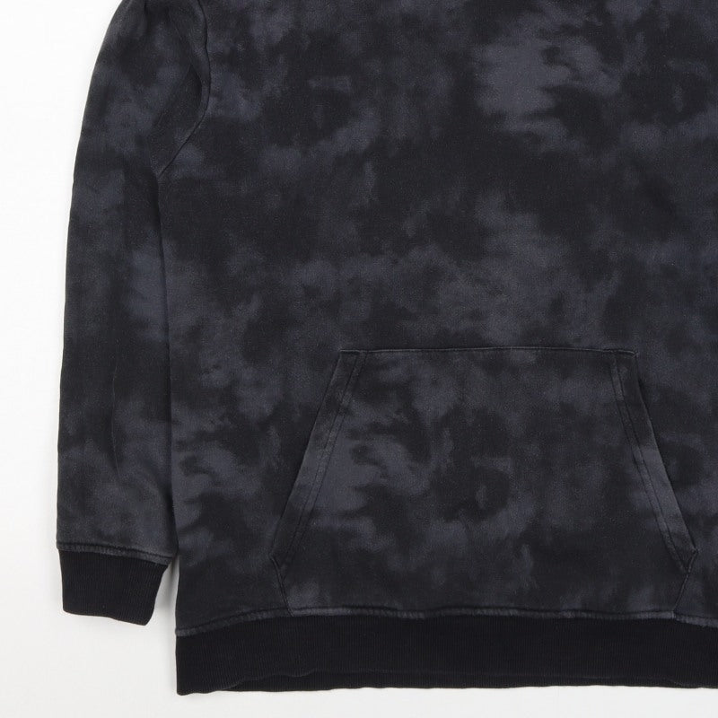 H&M Boys Black Tie Dye Pullover Hoodie 12-13 Years Kangaroo Pocket
