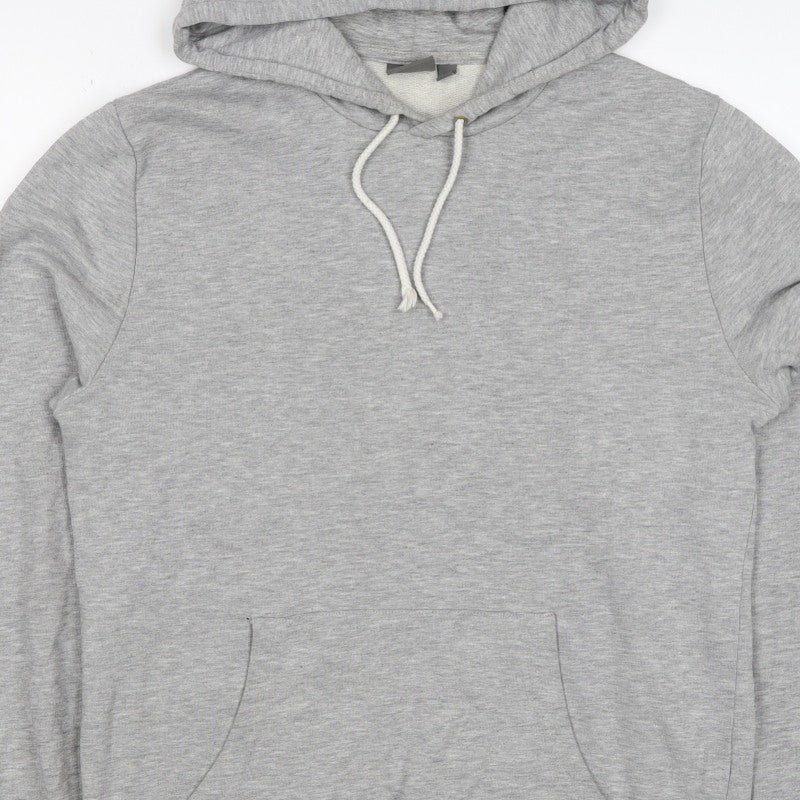 ASOS Men’s Grey S Pullover Hoodie Drawstring Pocket Cotton Blend