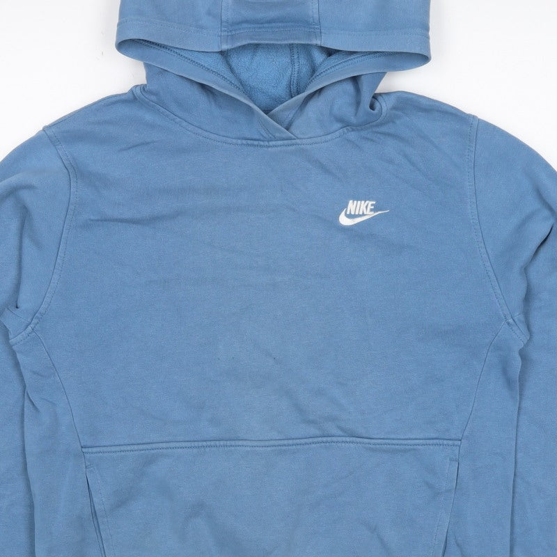 Nike Boys Blue XL Pullover Hoodie Logo Fleece Kangaroo Pocket