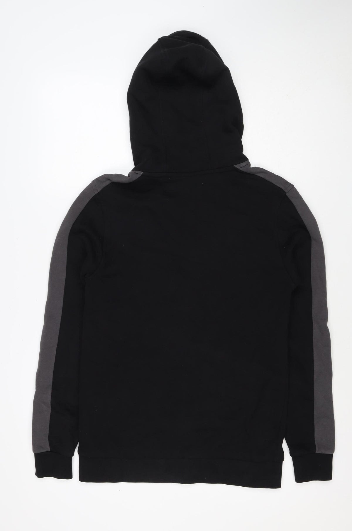 Metissier Paris Men’s Black Grey XS Pullover Hoodie Logo Pocket