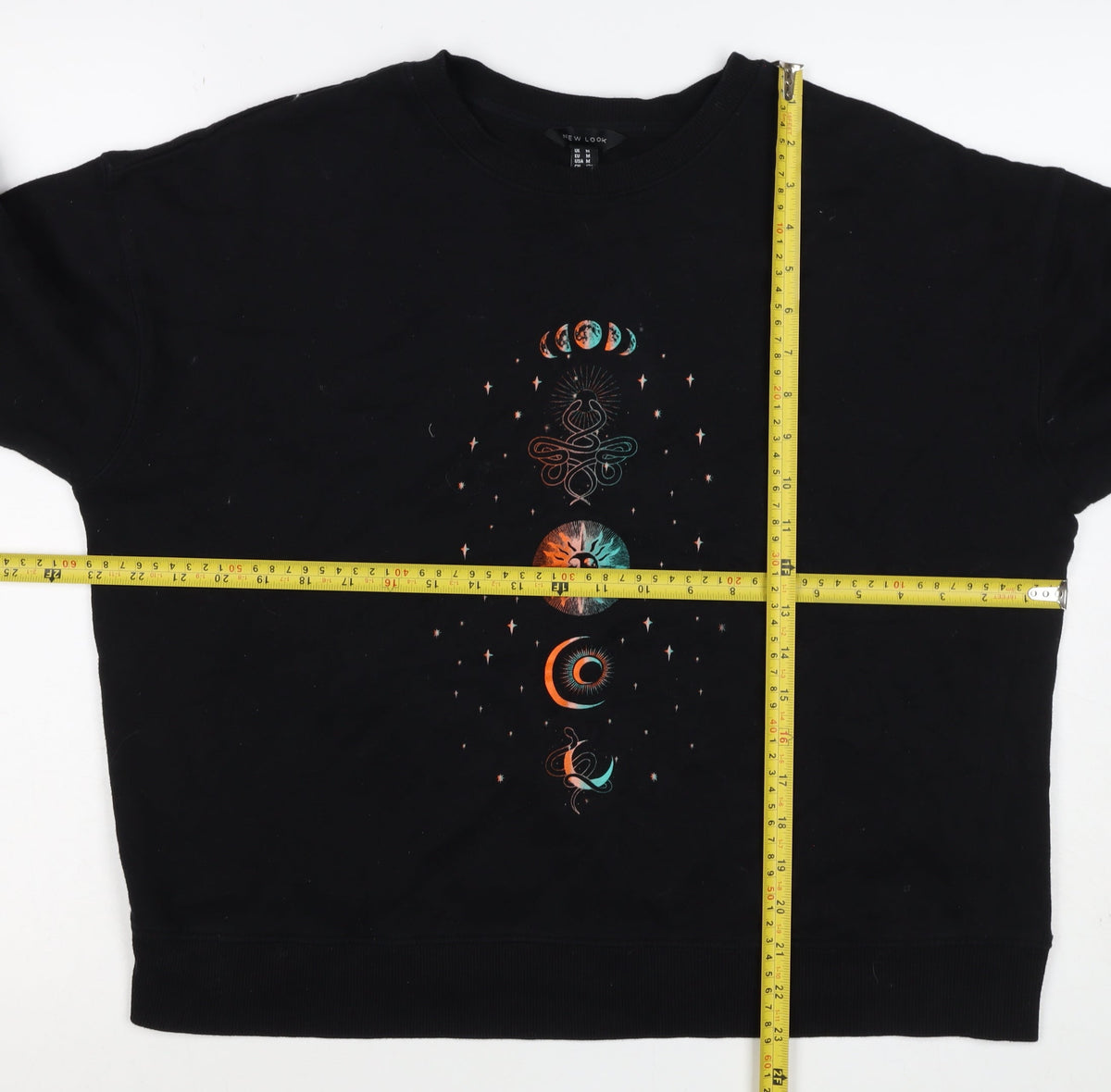 New Look Women’s Black UK 12 Celestial Snake Graphic Sweatshirt