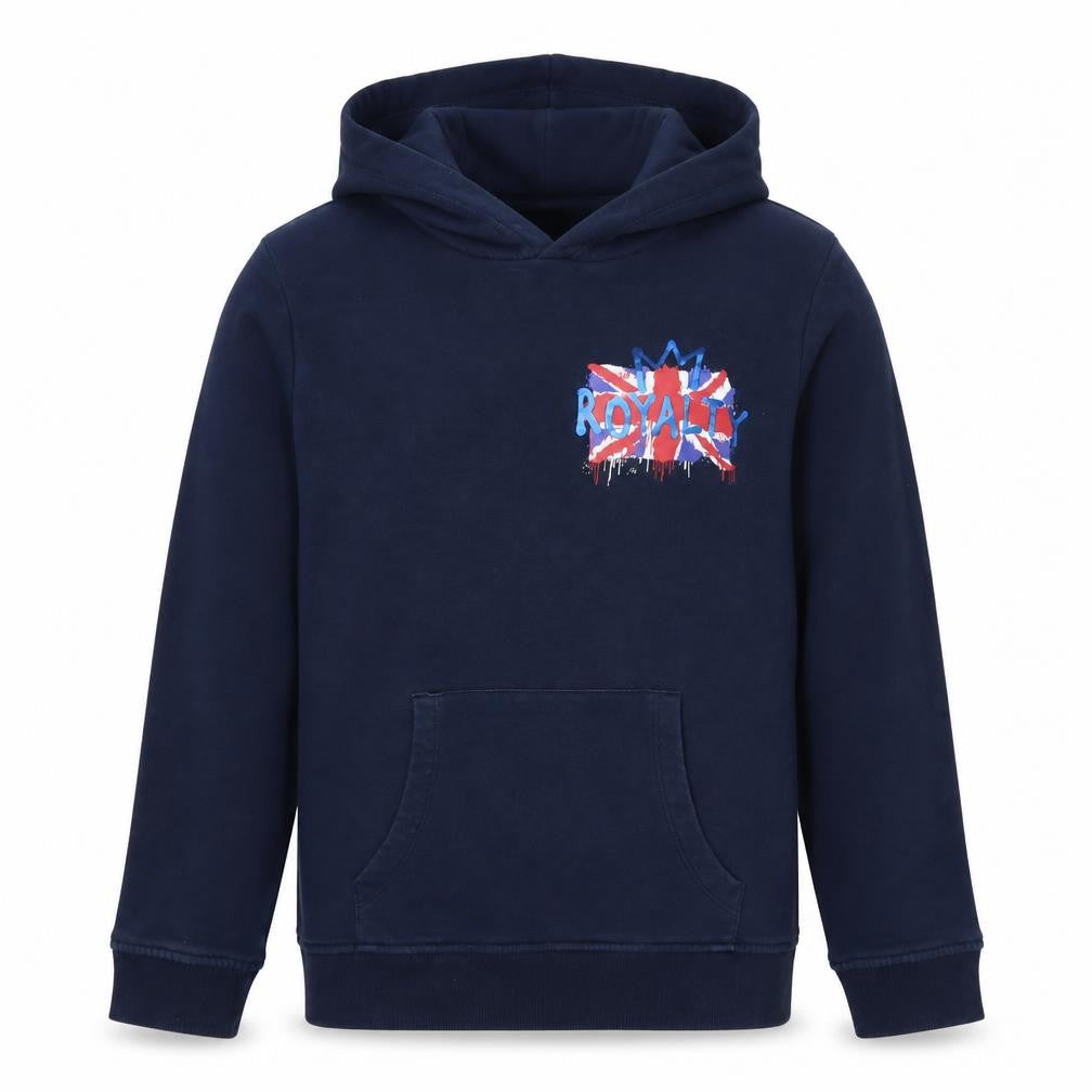 M&S Boys Navy 12-13 Years Pullover Hoodie Royalty Graphic Cotton