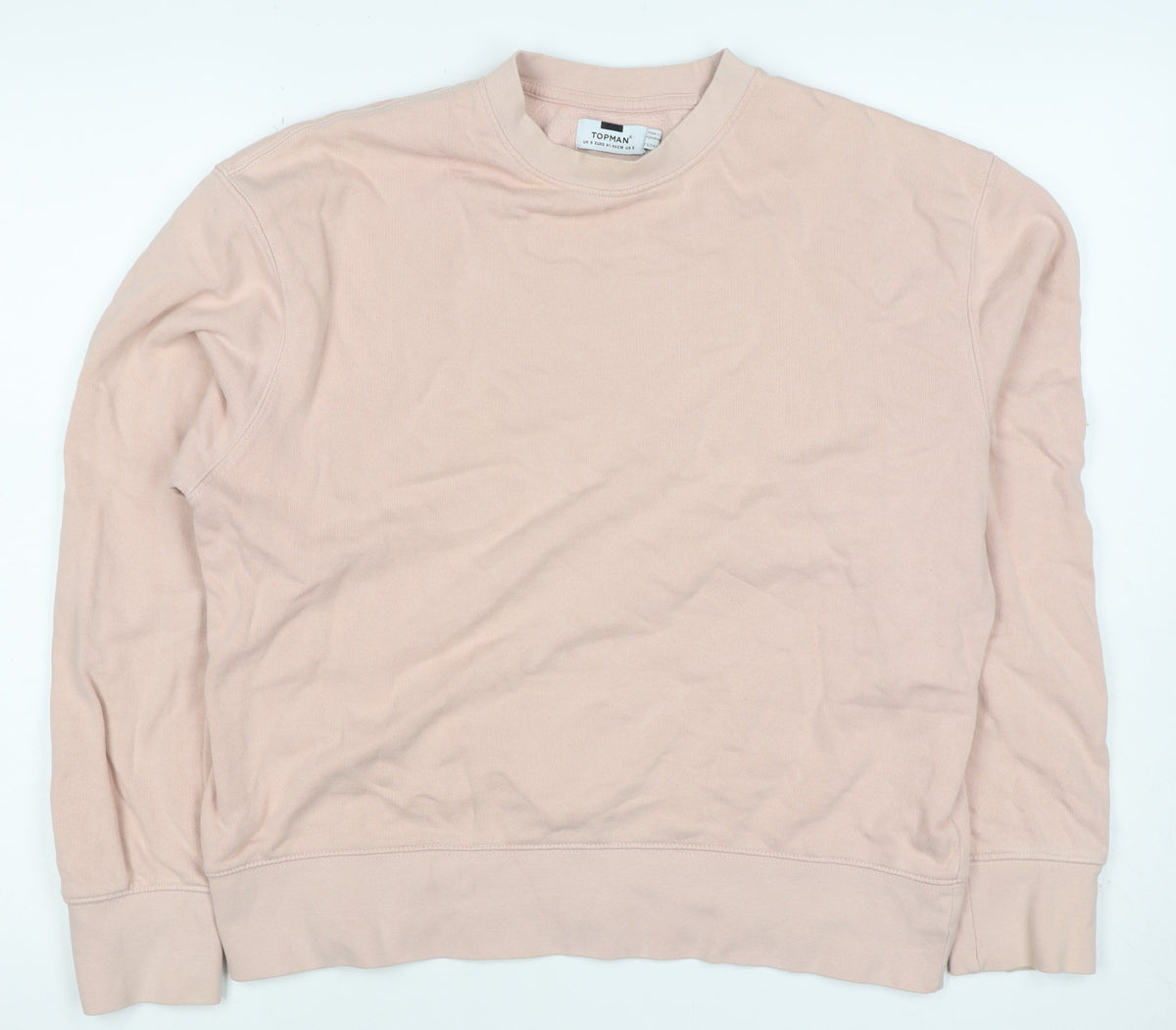 Topman Men’s Pink S Crew Neck Pullover Cotton Sweatshirt