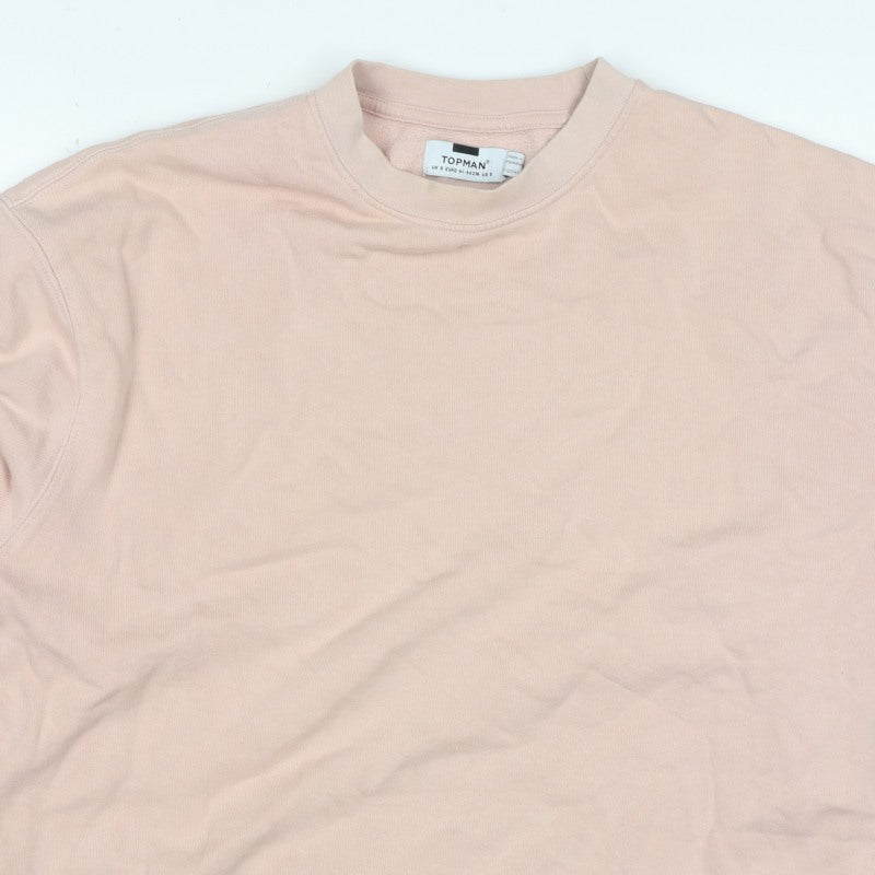 Topman Men’s Pink S Crew Neck Pullover Cotton Sweatshirt
