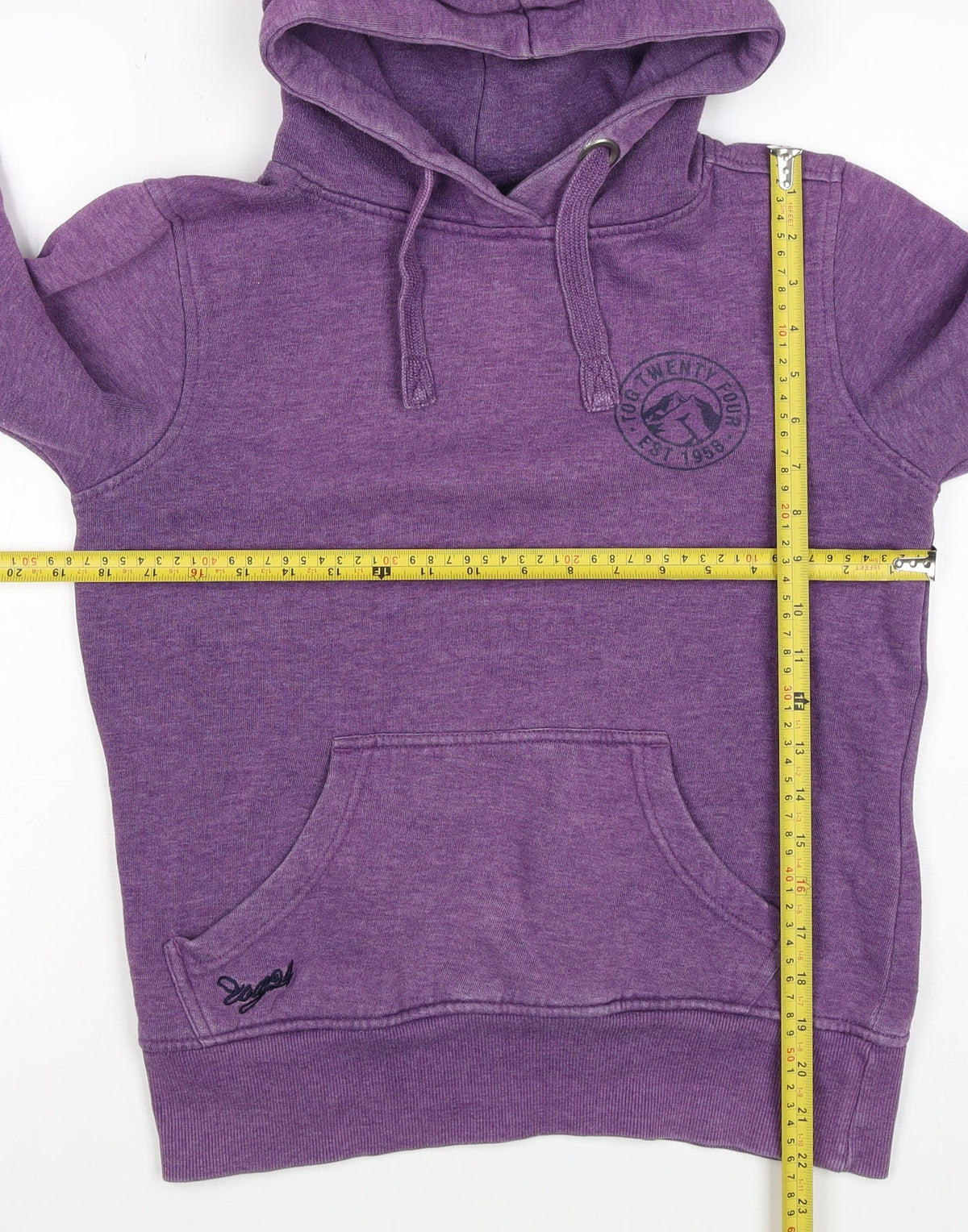 101 Twenty Four Women’s Purple UK 10 Pullover Hoodie Logo Fleece