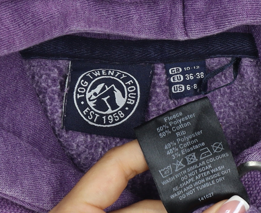 101 Twenty Four Women’s Purple UK 10 Pullover Hoodie Logo Fleece