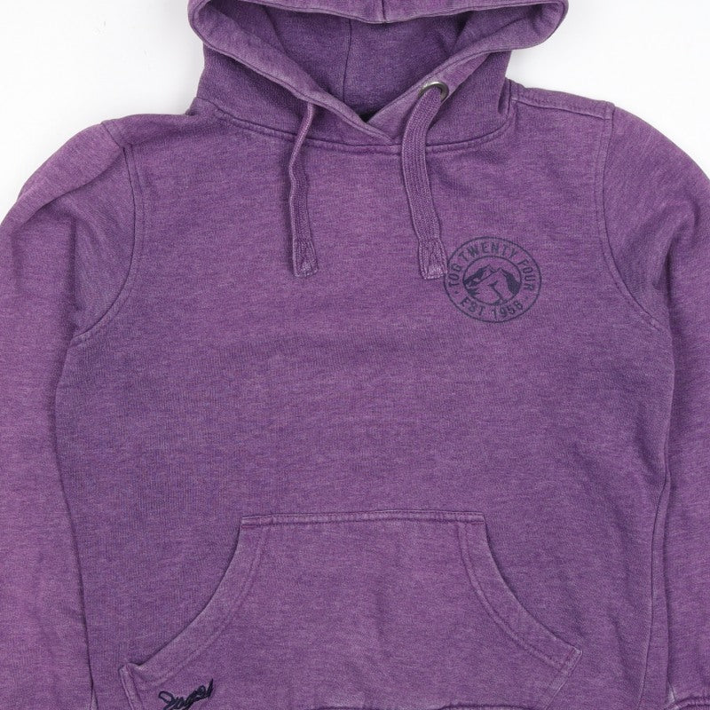 101 Twenty Four Women’s Purple UK 10 Pullover Hoodie Logo Fleece