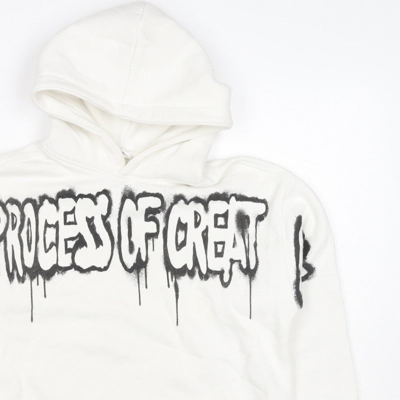 ART Boys White 11-12 Years Pullover Hoodie Graphic Print Skateboard
