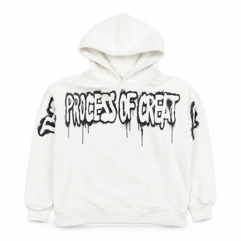 ART Boys White 11-12 Years Pullover Hoodie Graphic Print Skateboard
