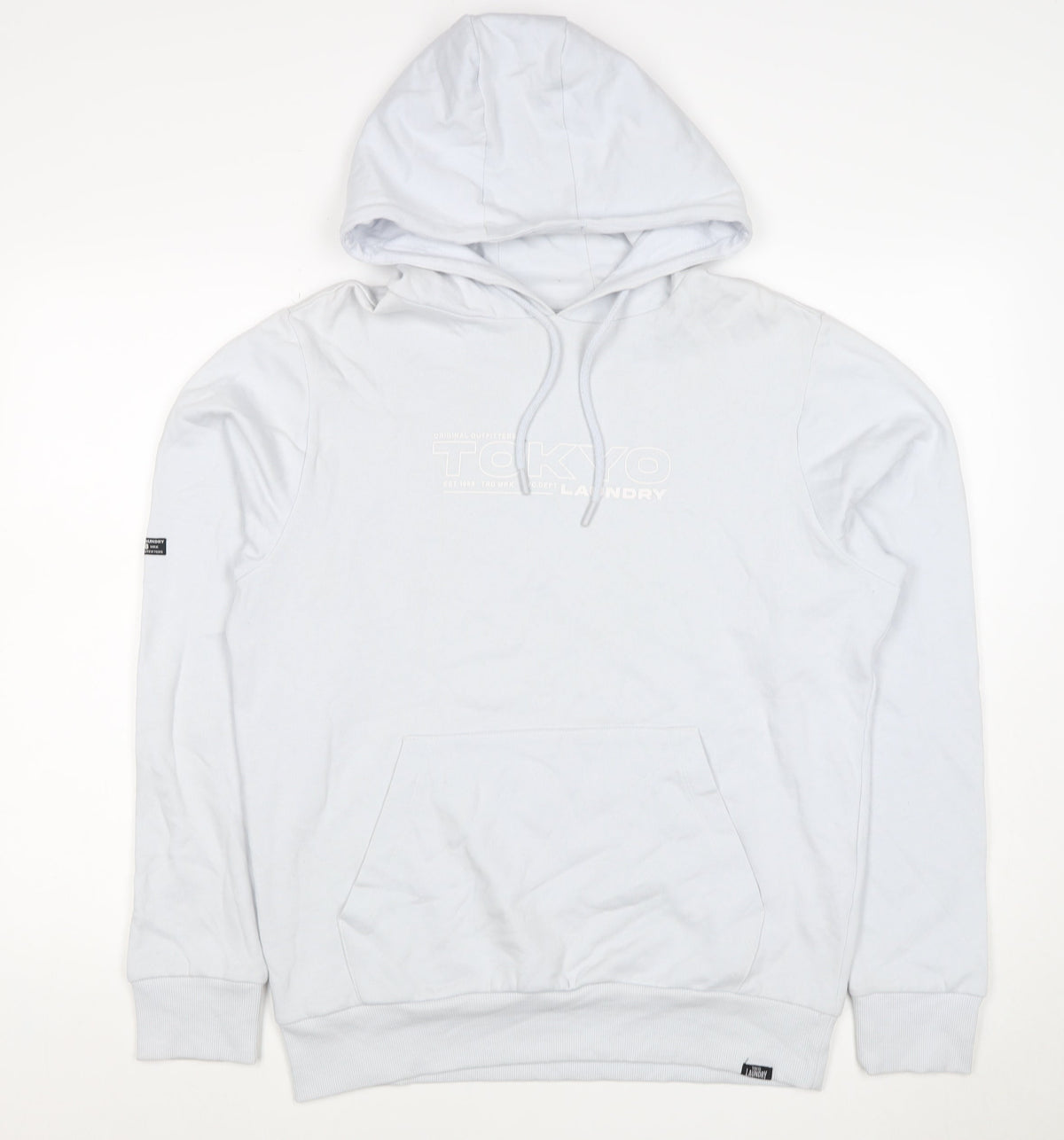 Tokyo Laundry Men’s White M Pullover Logo Hoodie