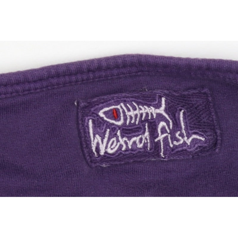 Weird Fish Women Purple M Henley Sweatshirt Cotton Raglan Logo
