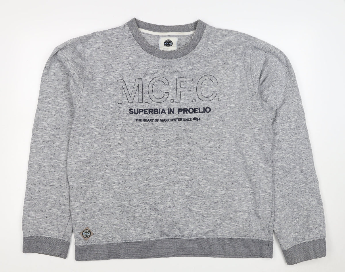Manchester City FC Men's Grey 3XL Pullover Graphic Sweatshirt