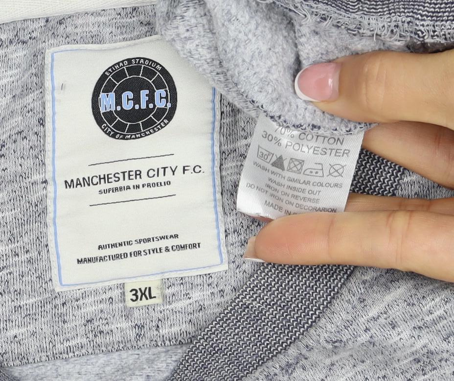 Manchester City FC Men's Grey 3XL Pullover Graphic Sweatshirt