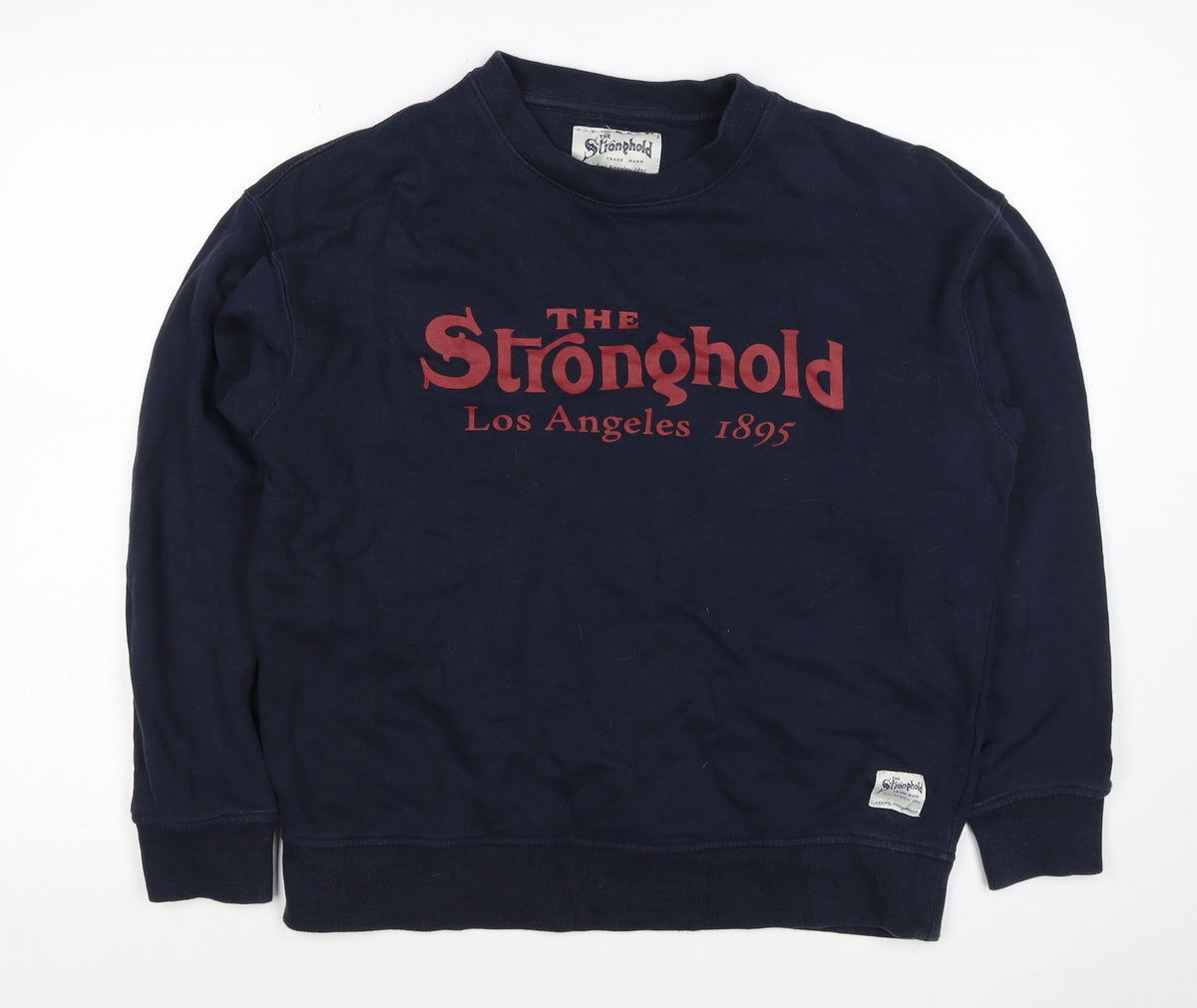 Back view of Stronghold Men's Navy M Graphic Print Los Angeles Pullover Sweatshirt