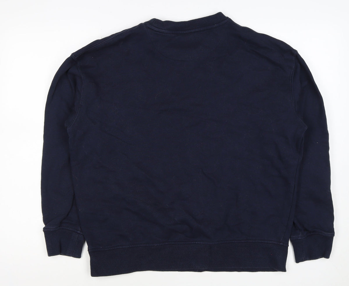 Close-up detail of Stronghold Men's Navy M Graphic Print Los Angeles Pullover Sweatshirt