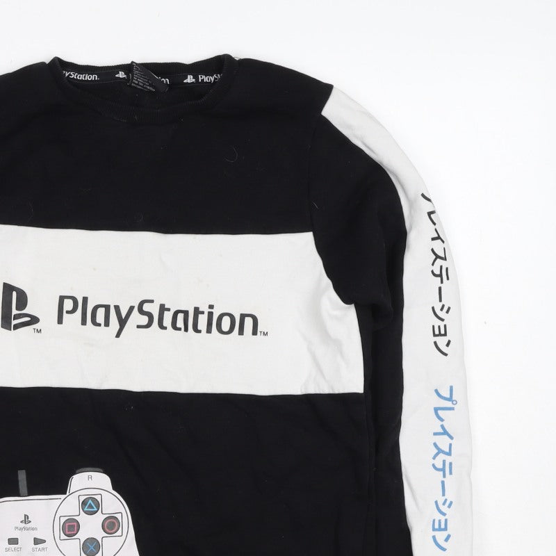 George Boys Black PlayStation Graphic Pullover Sweatshirt 12-13 Years