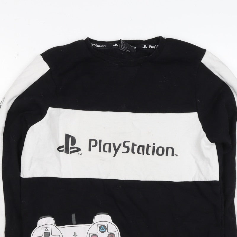 George Boys Black PlayStation Graphic Pullover Sweatshirt 12-13 Years