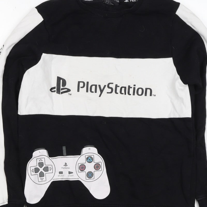 George Boys Black PlayStation Graphic Pullover Sweatshirt 12-13 Years