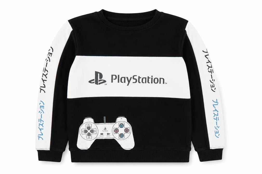 George Boys Black PlayStation Graphic Pullover Sweatshirt 12-13 Years