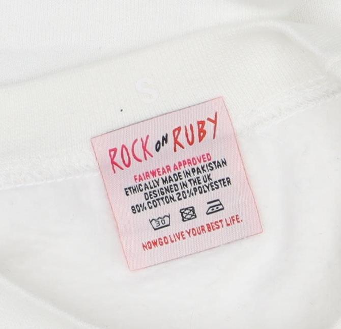 Rock On Ruby Unisex Adults White S Pullover 1980 Jude Sweatshirt
