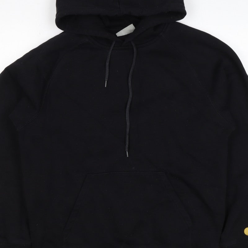 Carhartt Men Black M Pullover Hoodie Hooded Logo Cotton Blend