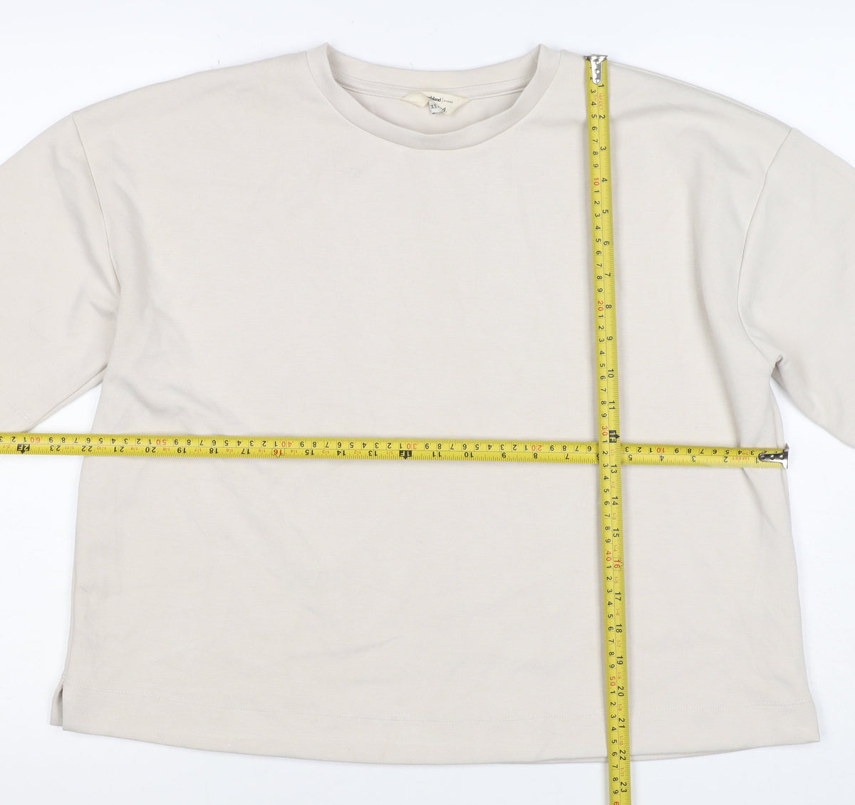 River Island Women Ivory M Relaxed Stretch Jersey Basic T-Shirt