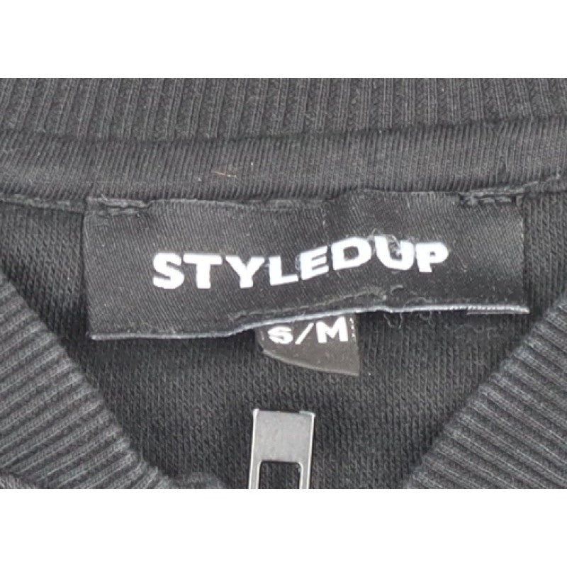 StyledUp Women’s Black S/M Full Zip Pocket Sweatshirt Jacket