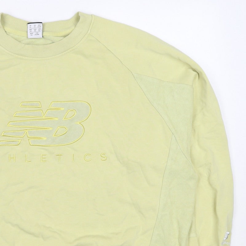 New Balance Women's Yellow XL Logo Pullover Crew Neck Sweatshirt