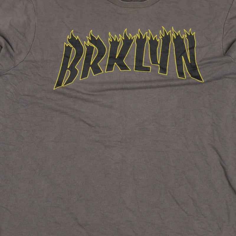 New Look Men Brown 7XL Brooklyn Graphic Print Crew Neck Pullover Jumper