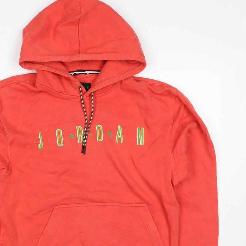 Jordan Boys Red M Pullover Hoodie Logo Fleece Kangaroo Pocket